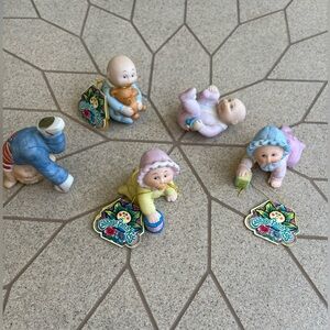 5 Porcelain Cabbage Patch Kids babies, NWT